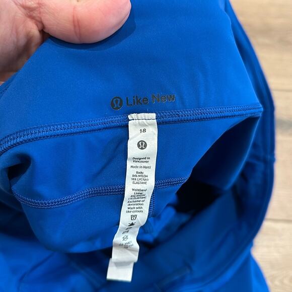LULULEMON Jet Stream Blue Fast Free Non-Reflective Nulux Active Leggings Sz 18 - Picture 8 of 14